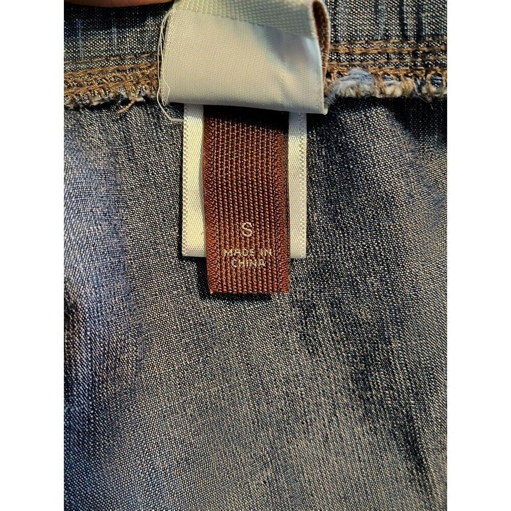 Sonoma Life + Style Denim Skirt Womens Size Small Blue Smocked Elastic Waistband - Picture 5 of 7